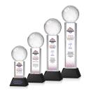 Pickleball Full Color Black on Stowe Base Globe Crystal Award