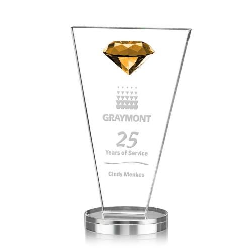 Awards and Trophies - Crystal Awards - Jervis Gemstone Amber Crystal Award
