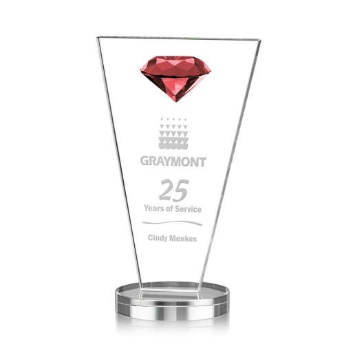 Awards and Trophies - Crystal Awards - Jervis Gemstone Ruby Crystal Award