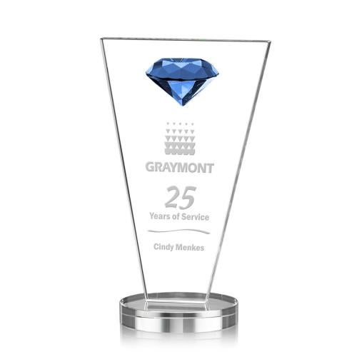 Awards and Trophies - Crystal Awards - Jervis Gemstone Sapphire Crystal Award