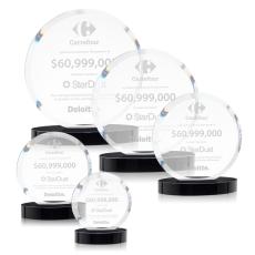Matlow Black Circle Crystal Award - Awards and Trophies