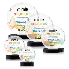 Matlow Full Color Black Circle Crystal Award - Awards and Trophies