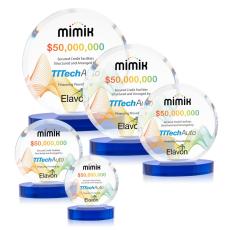 Matlow Full Color Blue Circle Crystal Award - Awards and Trophies