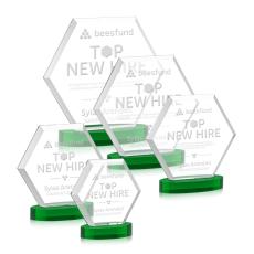 Barnett Green on Alberton Base Polygon Crystal Award - Colored Crystal Awards