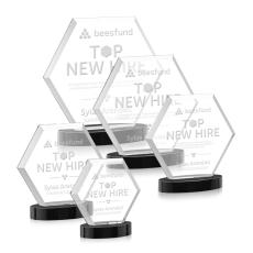 Barnett Black on Alberton Base Polygon Crystal Award - Awards and Trophies