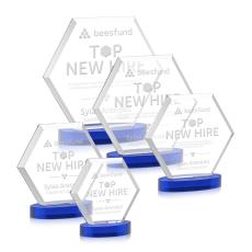 Barnett Blue on Alberton Base Polygon Crystal Award - Awards and Trophies