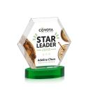 Barnett Full Color Green on Alberton Base Polygon Crystal Award