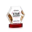 Barnett Full Color Red on Alberton Base Polygon Crystal Award