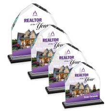 Montibello Full Color Black Peaks Crystal Award - Full Color Imprint