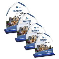 Montibello Full Color Blue Peaks Crystal Award - Full Color Imprint