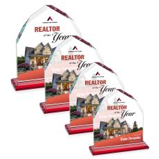 Montibello Full Color Red Peaks Crystal Award - Crystal Awards