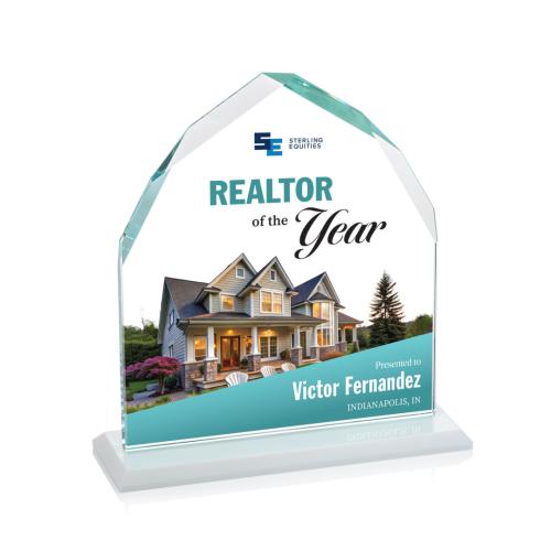 Awards and Trophies - Crystal Awards - Montibello Full Color White Peaks Crystal Award
