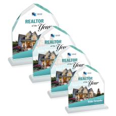 Montibello Full Color White Peaks Crystal Award - Full Color Imprint