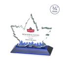 Maple Leaf Full Color Blue Unique Crystal Award