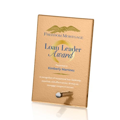 Awards and Trophies - Crystal Awards - Glass Awards - Atchison Russet Full Color Silver Rectangle Glass Award