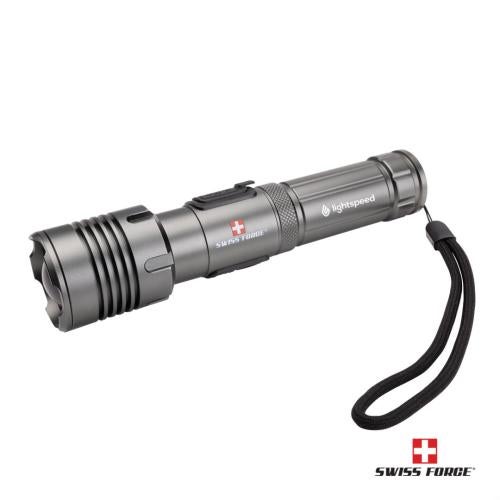 Promotional Products - Auto and Tools - Flashlights - Swiss Force® Rimac Aluminum Rechargeable Flashlight