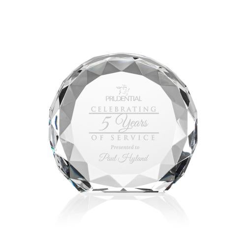 Awards and Trophies - Crystal Awards - Seville Clear Circle Crystal Award