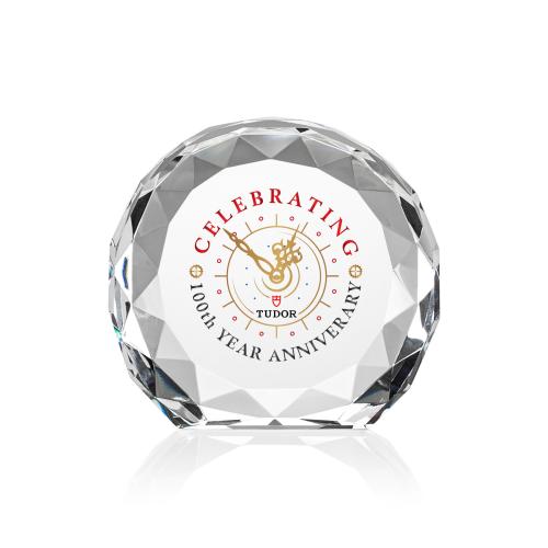 Awards and Trophies - Crystal Awards - Seville Full Color Clear Circle Crystal Award