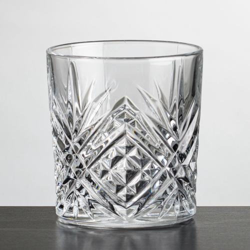 Corporate Gifts - Barware - On the Rocks Glasses - Milford OTR - Deep Etch