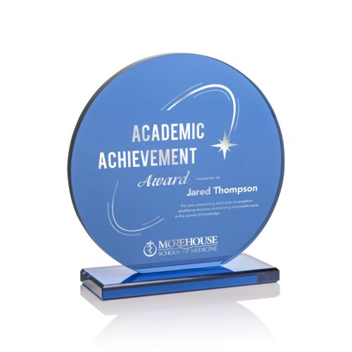 Awards and Trophies - Crystal Awards - Dunlow Circle Glass Award