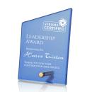 Atchison Blue Slant Gold Peaks Glass Award