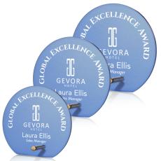 Atchison Blue Gold Circle Glass Award - Awards and Trophies
