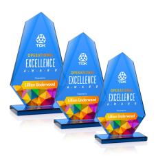 Winstead Full Color Peaks Crystal Award - Colored Crystal Awards