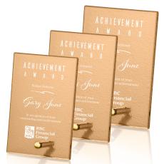 Atchison Russet Gold Rectangle Glass Award - Awards and Trophies