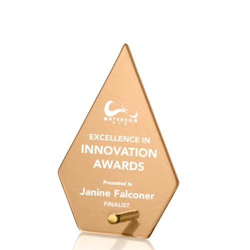 Awards and Trophies - Crystal Awards - Glass Awards - Atchison Russet Gold Diamond Glass Award