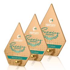 Atchison Russet Full Color Gold Diamond Glass Award - Awards and Trophies