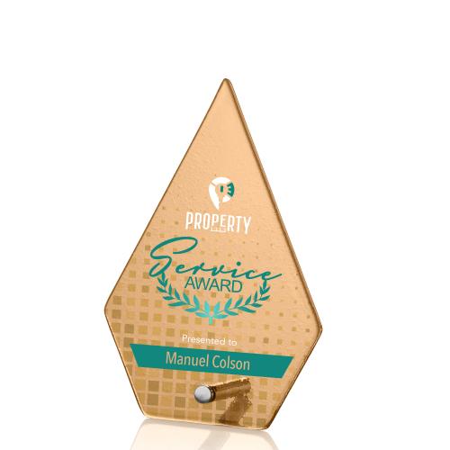 Awards and Trophies - Crystal Awards - Glass Awards - Atchison Russet Full Color Silver Diamond Glass Award