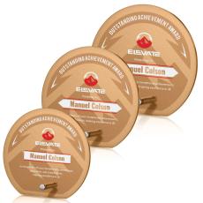Atchison Russet Full Color Silver Circle Glass Award - Metal Awards