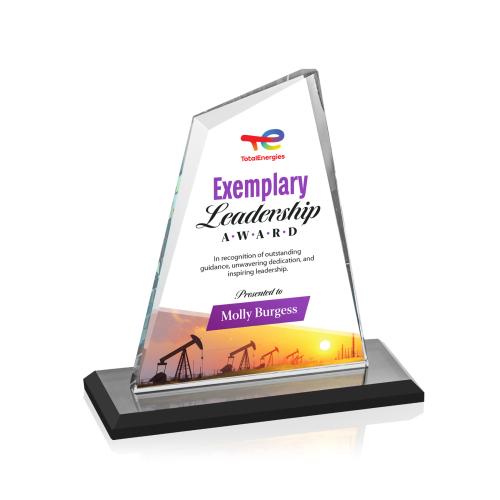 Awards and Trophies - Crystal Awards - Summit Full Color Black Peaks Crystal Award