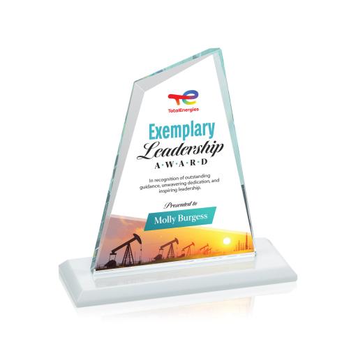 Awards and Trophies - Crystal Awards - Summit Full Color White Peaks Crystal Award