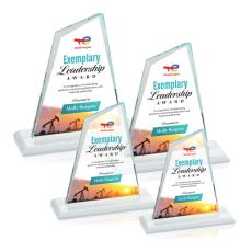 Summit Full Color White Peaks Crystal Award - Full Color Imprint