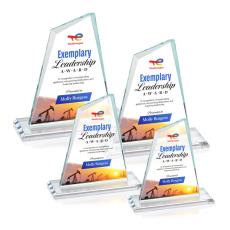 Summit Full Color Clear Peaks Crystal Award - Full Color Imprint