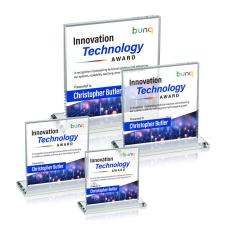 Sahara Full Color Clear Square / Cube Crystal Award - Desktop Awards