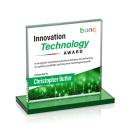 Sahara Full Color Green Square / Cube Crystal Award