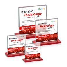 Sahara Full Color Red Square / Cube Crystal Award - Crystal Awards