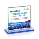 Sahara Full Color Sky Blue Square / Cube Crystal Award