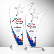 Atkinson Chrome Star Full Color Peaks Crystal Award - Crystal Awards