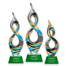 Cosenzo Green on Sheffield Base Unique Glass Award - Crystal Awards