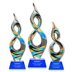 Cosenzo Blue on Sheffield Base Unique Glass Award - Art Glass Awards