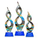 Cosenzo Blue on Sheffield Base Unique Glass Award