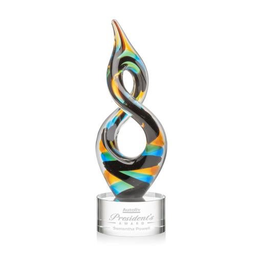 Awards and Trophies - Crystal Awards - Glass Awards - Cosenzo Clear on Marvel Base Unique Glass Award