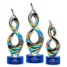 Cosenzo Blue on Marvel Base Unique Glass Award - Crystal Awards