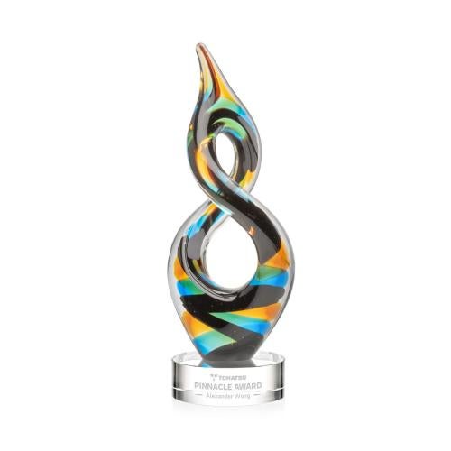 Awards and Trophies - Crystal Awards - Glass Awards - Cosenzo Clear on Stanrich Base Unique Glass Award
