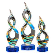 Cosenzo Blue on Stanrich Base Unique Glass Award - Art Glass Awards