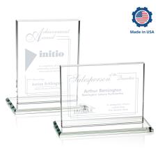 Emperor Made in USA (Horiz) Rectangle Crystal Award - Crystal Awards