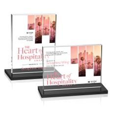 Emperor Full Color Black (Horiz) Rectangle Crystal Award - Crystal Awards